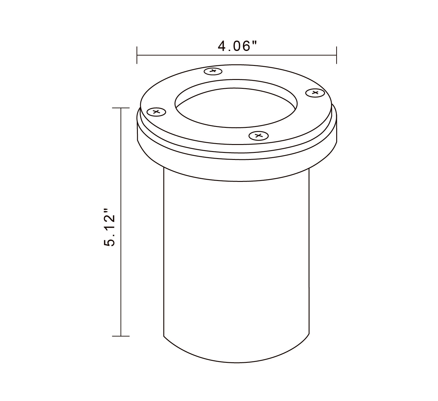 Core Elegance TerraGlow 4” In-Ground Well Light (12V Brass LED)