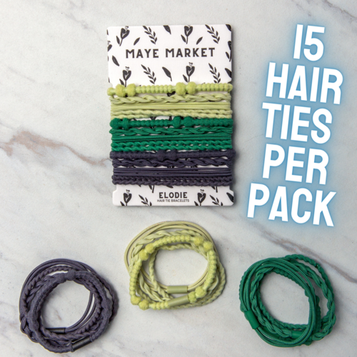 Hair Tie Bracelet Set of 15: Handmade Braided Rope Hair Elastics