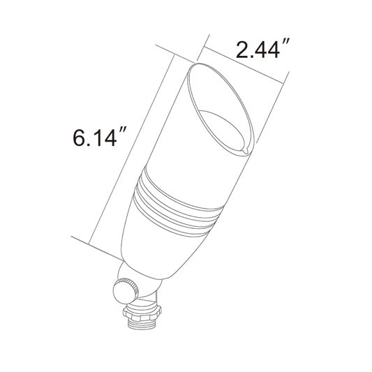 Brass Extended LED Up Light – 12V Professional Landscape Fixture