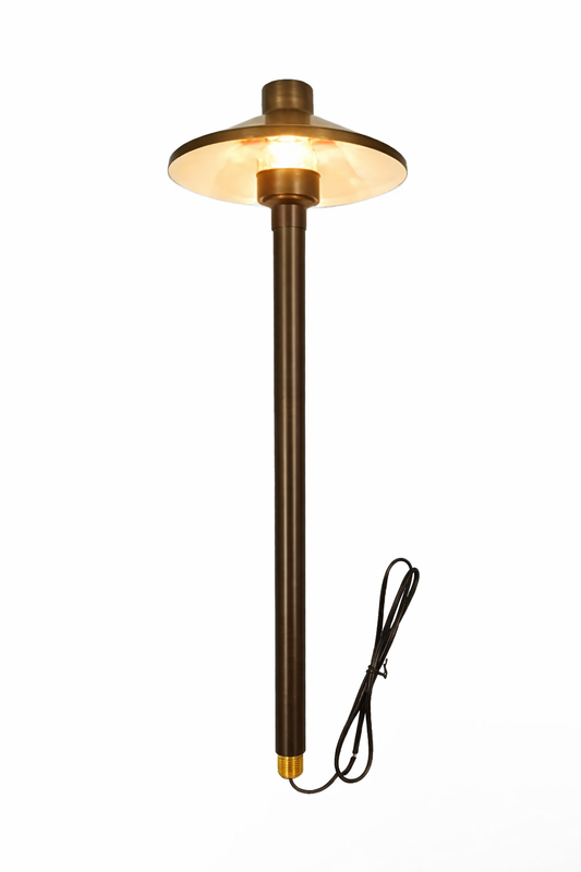 Core Elegance Brass Path Light – 6” Wide Shade – 12V