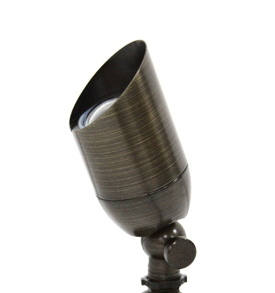 Core Elegance Compact Brass 12V Landscape Spotlight – Directional Outdoor Uplight