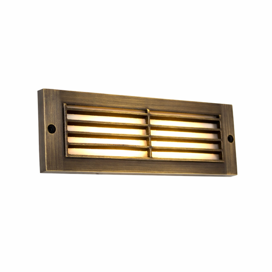 Core Elegance Linear Shield Solid Brass Hardscape Step Light (12V Low Voltage)