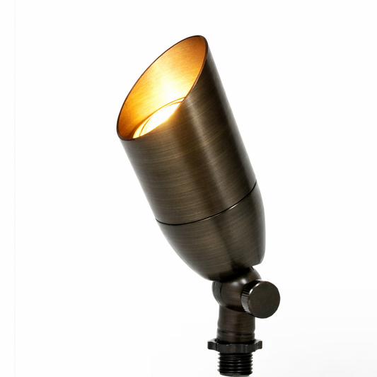 Core Elegance Compact Brass 12V Landscape Spotlight – Directional Outdoor Uplight